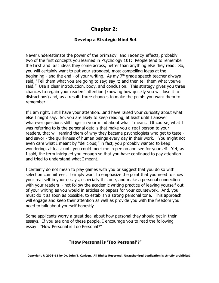 how to lay out a personal statement